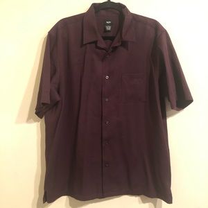 Men's Merlot short sleeve button up casual shirt